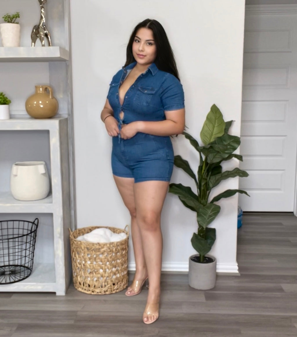 Danielle Denim Romper - ARIANAARA